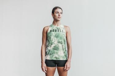 Nobull High-Neck Tie-Dye Women's Tank Tops Green | Australia (CE3825)